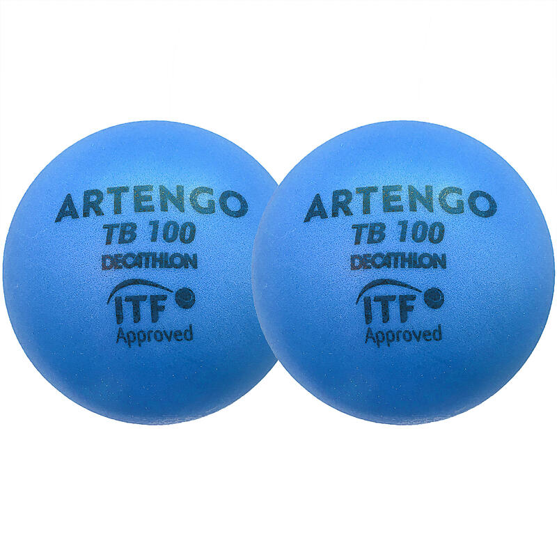 Foam tennisbal TB100 7 cm blauw 2 stuks