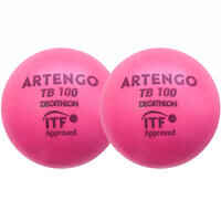 7cm Foam Tennis Ball TB100 Twin-Pack - Pink