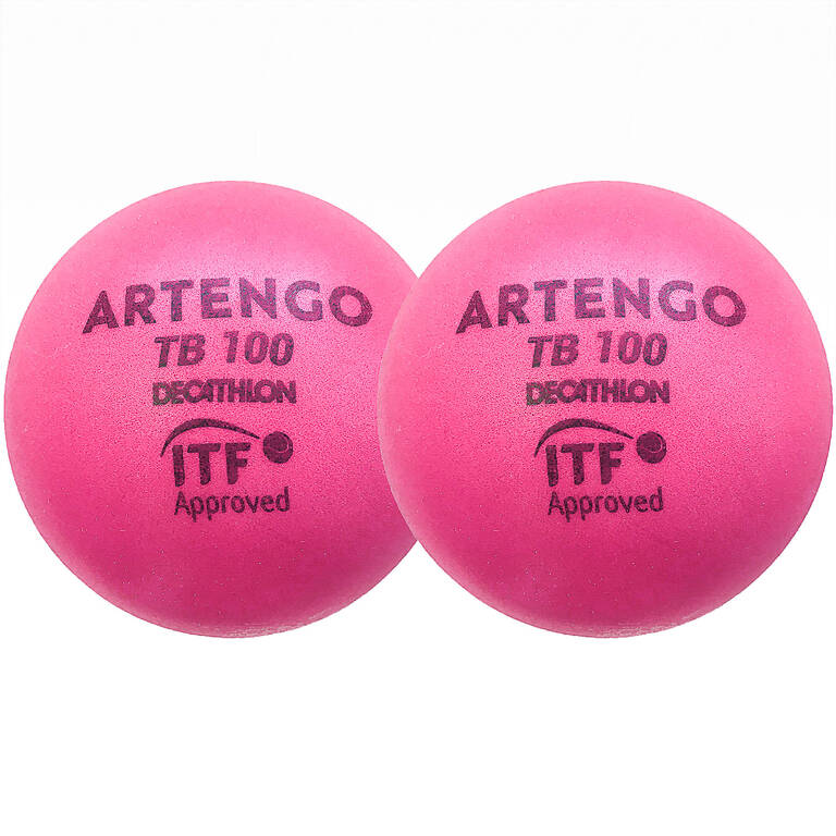 Bola Tenis Busa 7 cm TB100 Twin-Pack - Pink