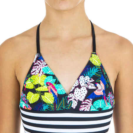 GIRL’S One-piece swimsuit HIMAE 500 - Black TROPICOOL