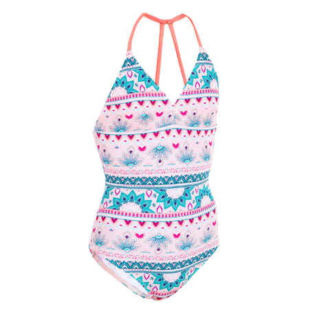 GIRL’S One-piece swimsuit HIMAE 500 - Pink PAGI