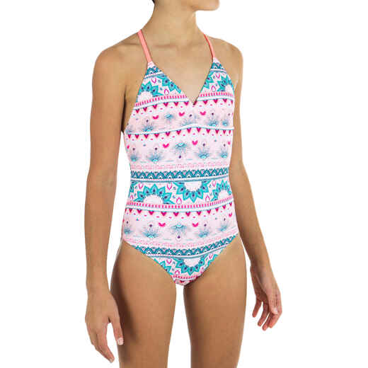 
      GIRL’S One-piece swimsuit HIMAE 500 - Pink PAGI
  