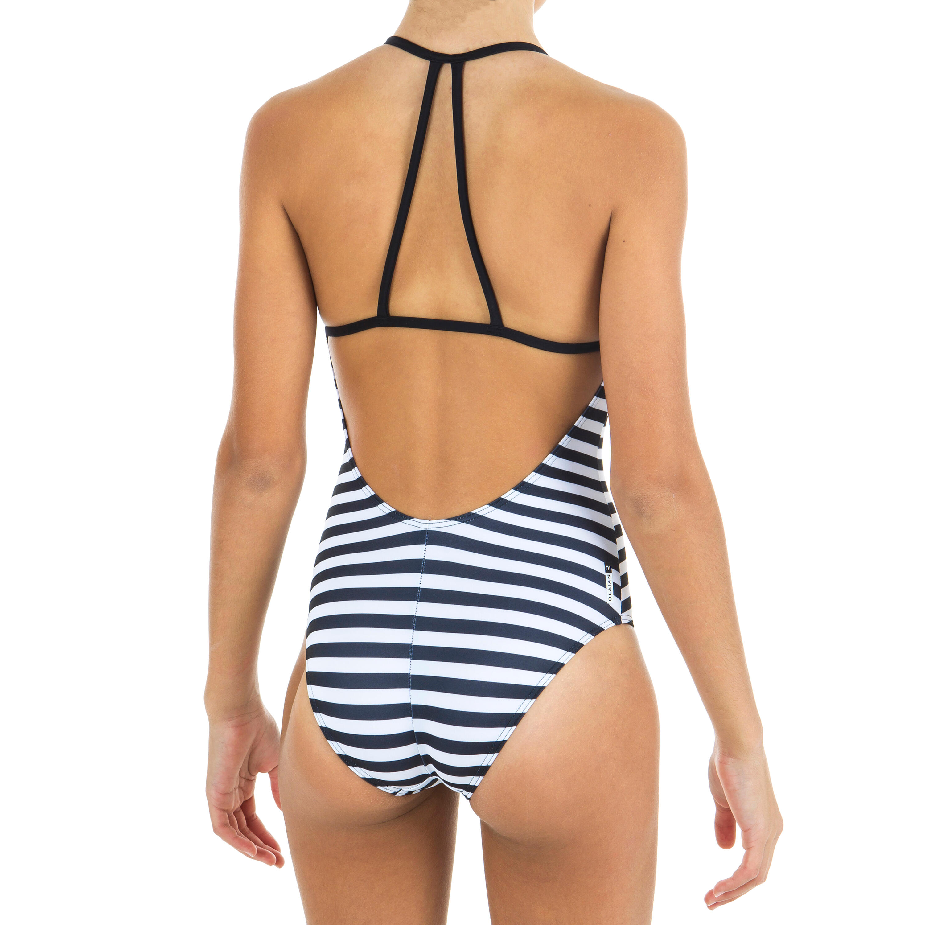 GIRL’S One-piece swimsuit HIMAE 500 - Black TROPICOOL 3/5