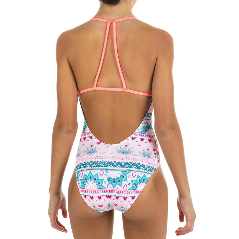 maillot de bain 1 pièce rose HIMAE GIRL500 PAGI