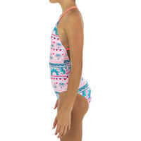 GIRL’S One-piece swimsuit HIMAE 500 - Pink PAGI