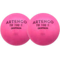 7cm Foam Tennis Ball TB100 Twin-Pack - Pink