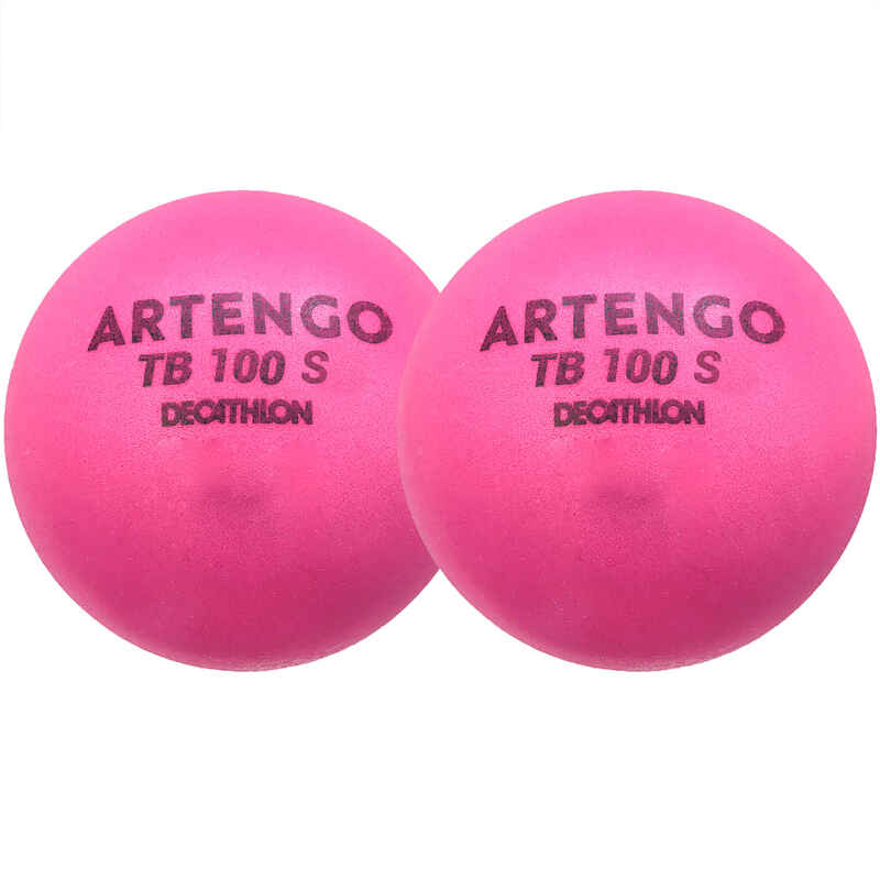 7cm Foam Tennis Ball TB100 Twin-Pack - Pink