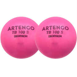 7cm Foam Tennis Ball TB100 Twin-Pack - Pink