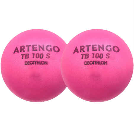 7cm Foam Tennis Ball TB100 Twin-Pack - Pink