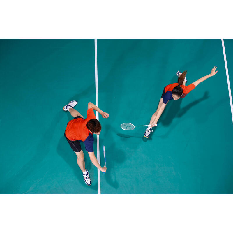 T-shirt de Badminton 560 Mulher Vermelho Azul marinho