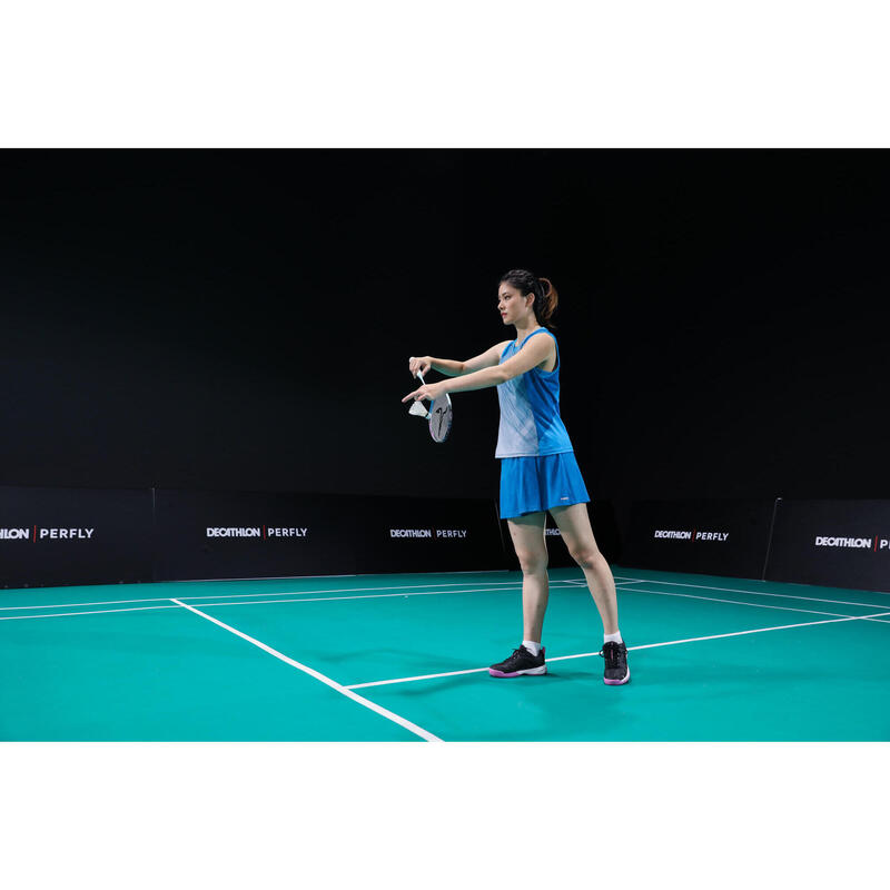 Camiseta de bádminton sin mangas Mujer Perfly 900 M azul