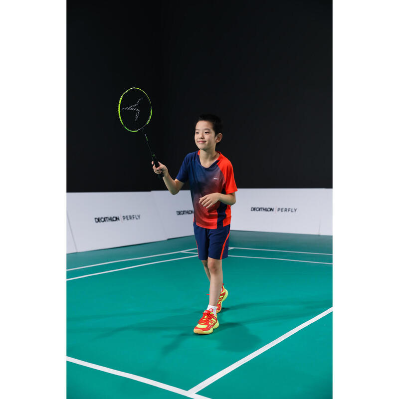 Şort Badminton 560 Bleumarin/Roșu Copii