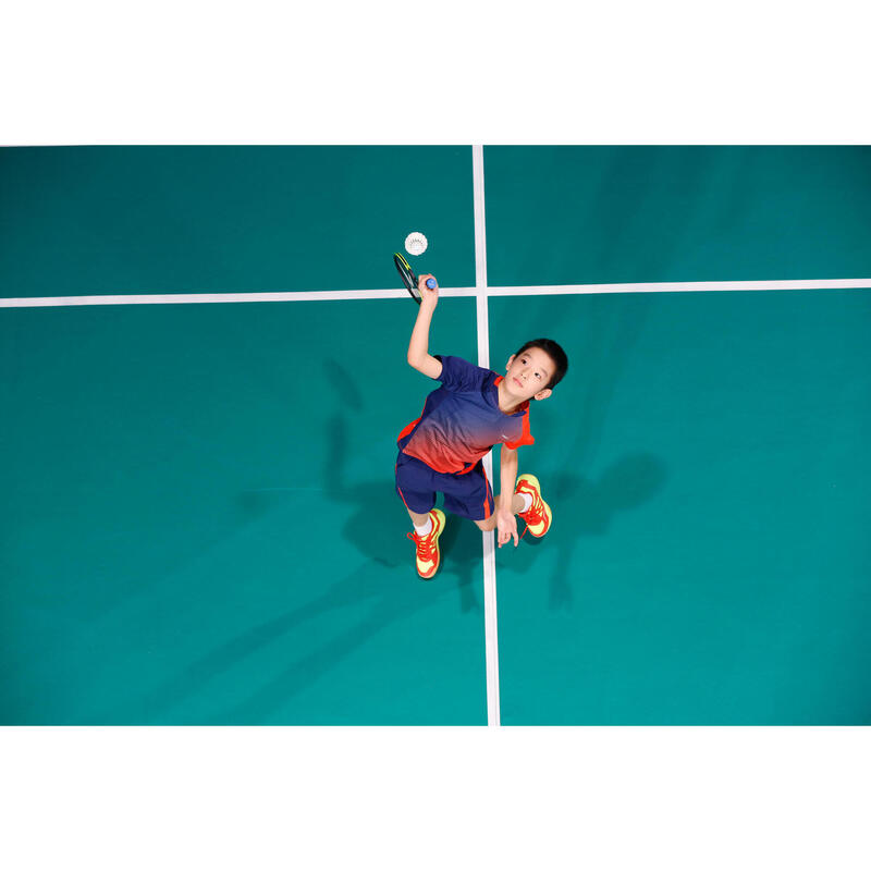 Şort Badminton 560 Bleumarin/Roșu Copii