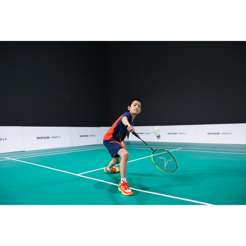 Şort Badminton 560 Bleumarin/Roșu Copii