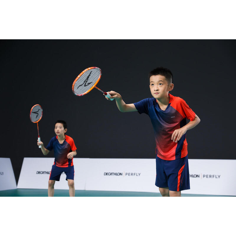 Dětské kraťasy na badminton 560 červeno-modré 