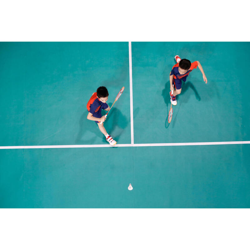 Şort Badminton 560 Bleumarin/Roșu Copii