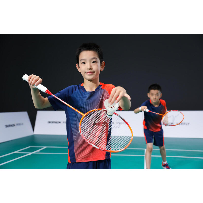 Şort Badminton 560 Bleumarin/Roșu Copii