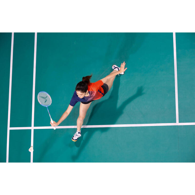 T-shirt de Badminton 560 Mulher Vermelho Azul marinho