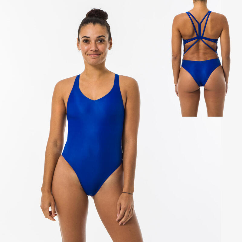 Badeanzug Synchronschwimmen Damen - blau