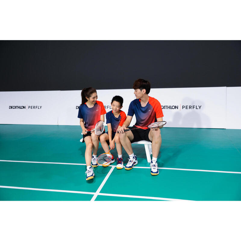 Şort Badminton 560 Bleumarin/Roșu Copii