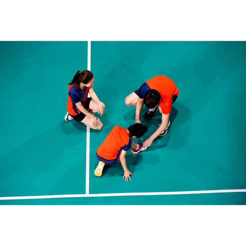 Şort Badminton 560 Bleumarin/Roșu Copii