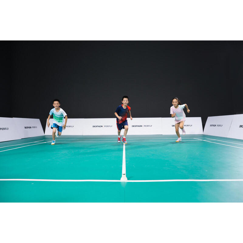 Şort Badminton 560 Bleumarin/Roșu Copii