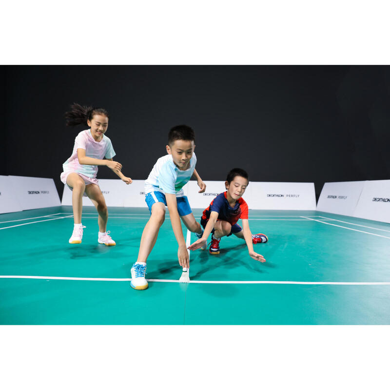 Şort Badminton 560 Bleumarin/Roșu Copii