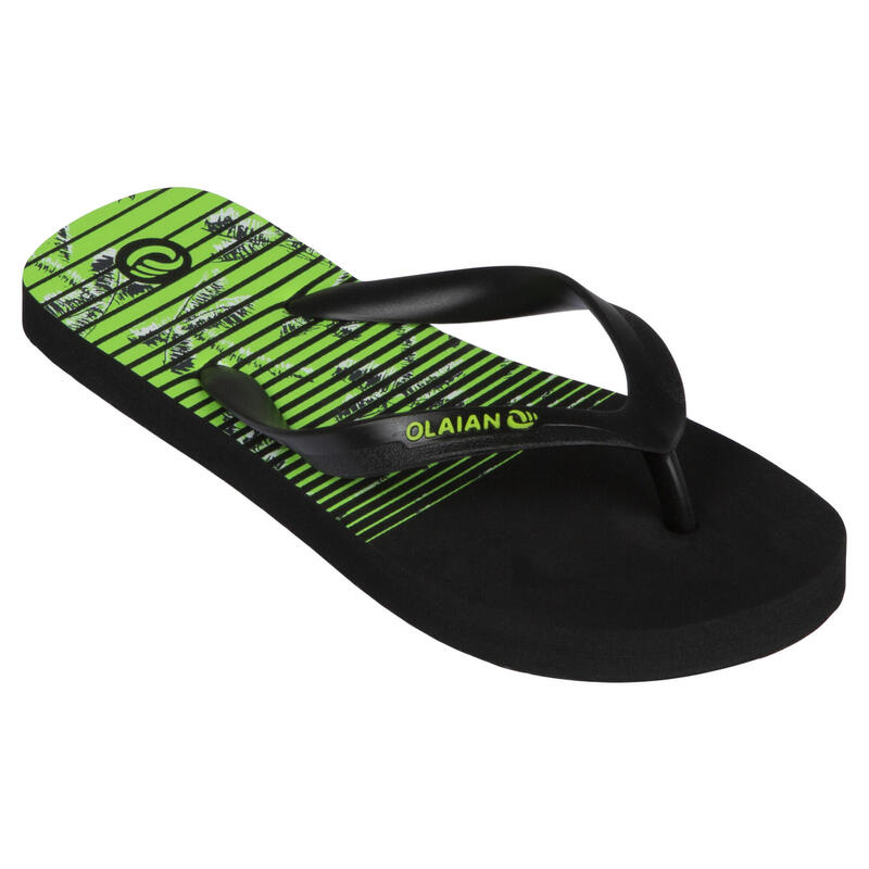Chanclas playa Niño dedo negro verde