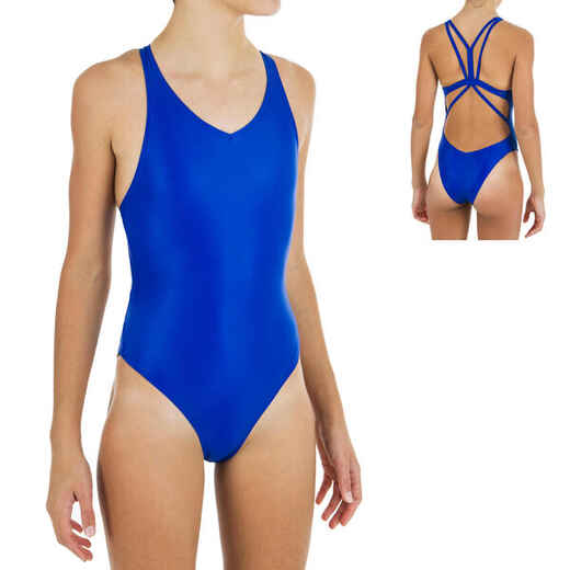 
      Vientisas mergaičių maudymosi kostiumėlis sinchroniniam plaukimui, mėlynas
  