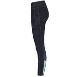 Women's Polyester Fitness Leggings with Phone Pocket - Navy Blue