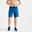Short Fitness training bleu uni poches zippées