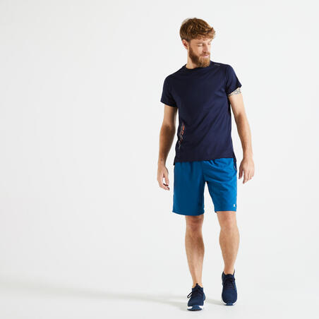 Fitness Training Shorts With Zip Pockets - Plain Blue