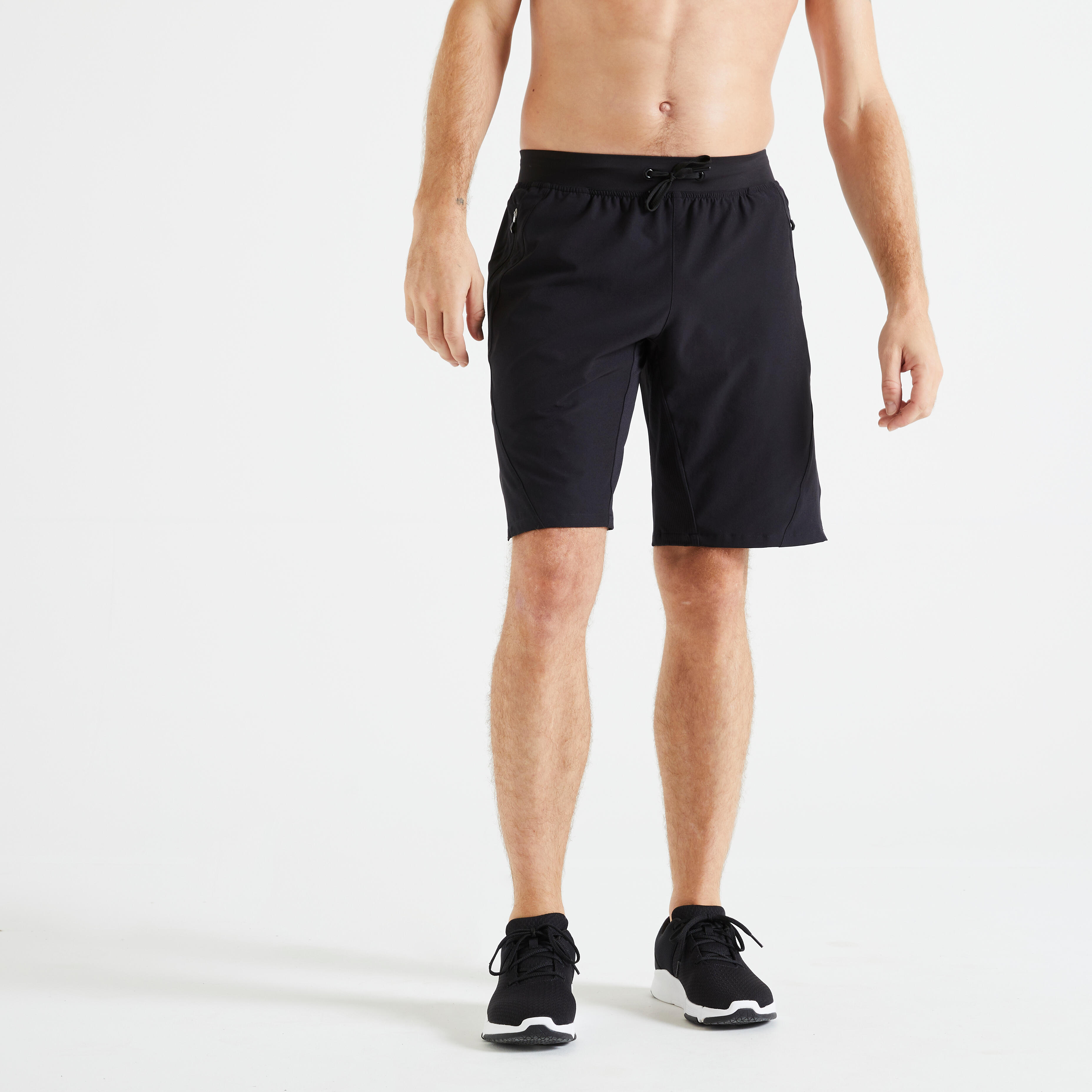 Pantalon scurt fitness 500 negru Bărbați decathlon.ro imagine noua