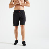 Fitness Training Shorts - Printed Black/Khaki