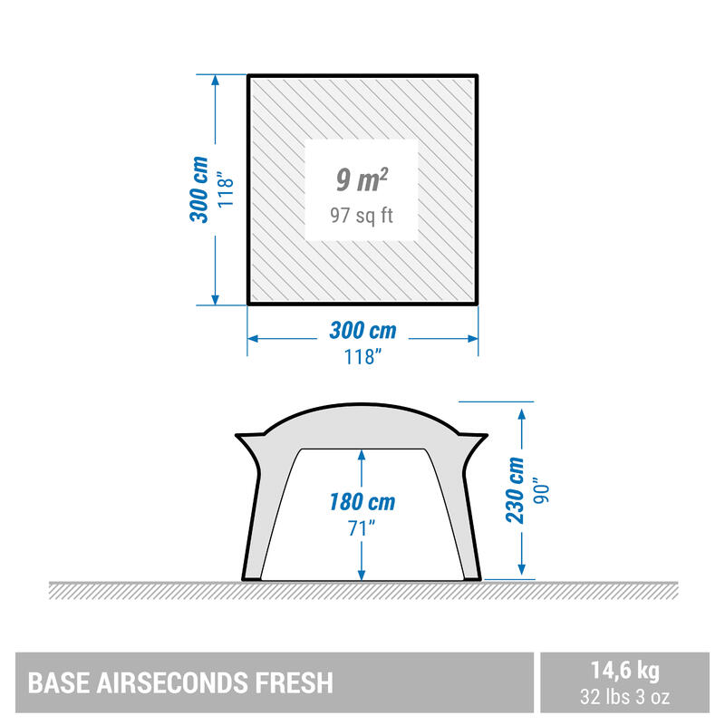 Aufenthaltszelt aufblasbar - Base Air Seconds Fresh für 8 Personen