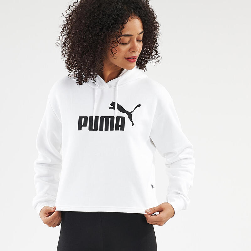 Sweat à capuche court Puma Fitness Blanc