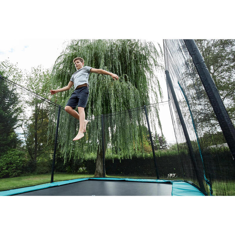 Trampolino elastico Rettangolare 520 con rete di protezione verde