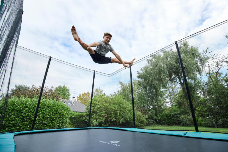 Trampolina prostokątna Domyos 520 z siatką ochronną