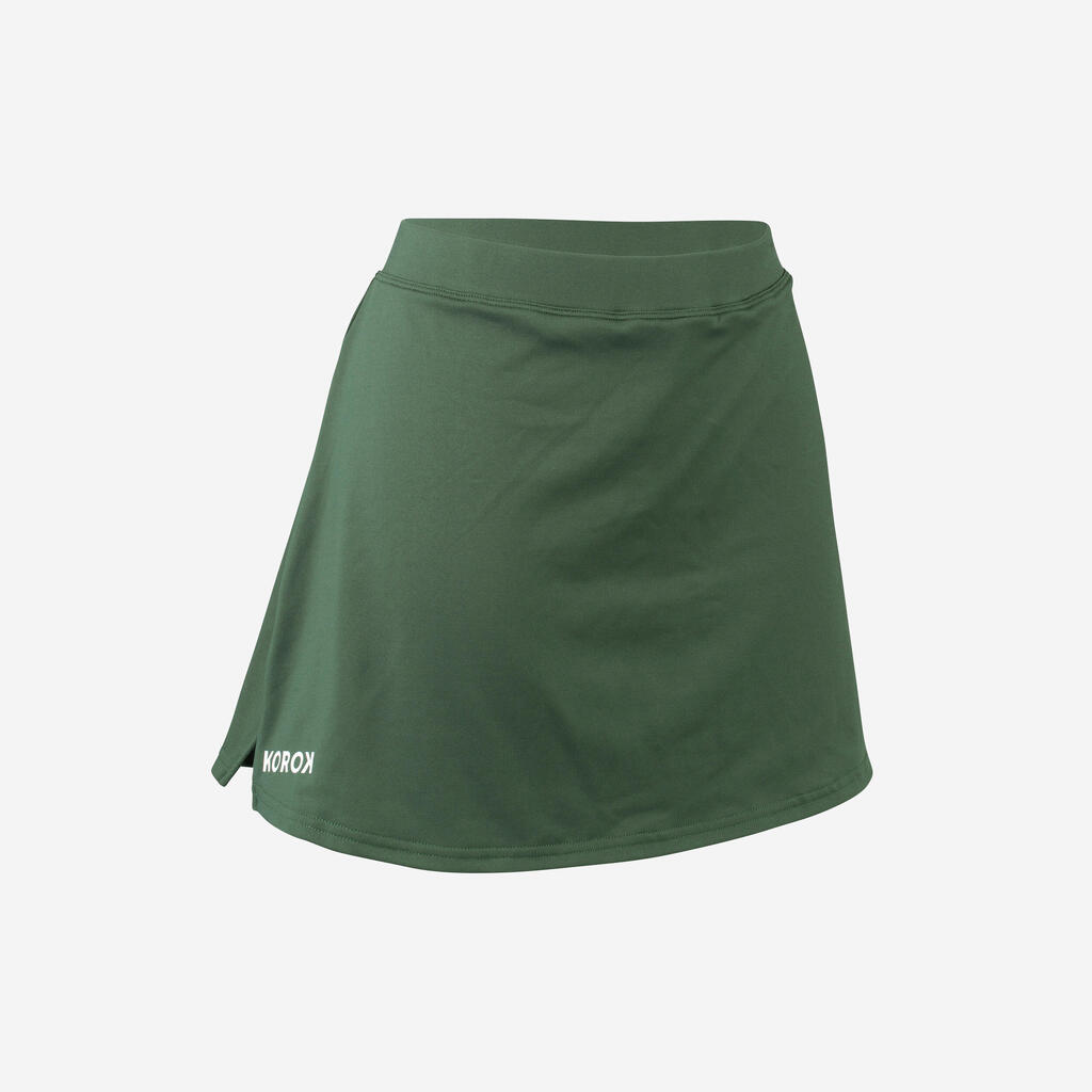 Dámska sukňa na pozemný hokej FH500 zelená