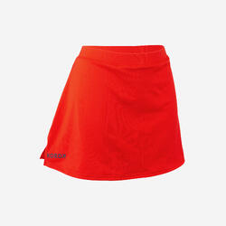 Jupe de hockey sur gazon femme FH500 rouge