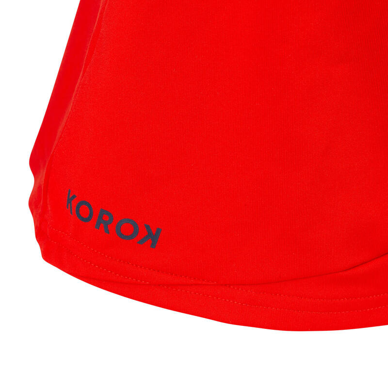 Jupe de hockey sur gazon fille FH500 rouge