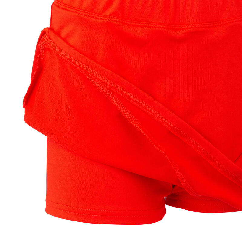 Jupe de hockey sur gazon fille FH500 rouge