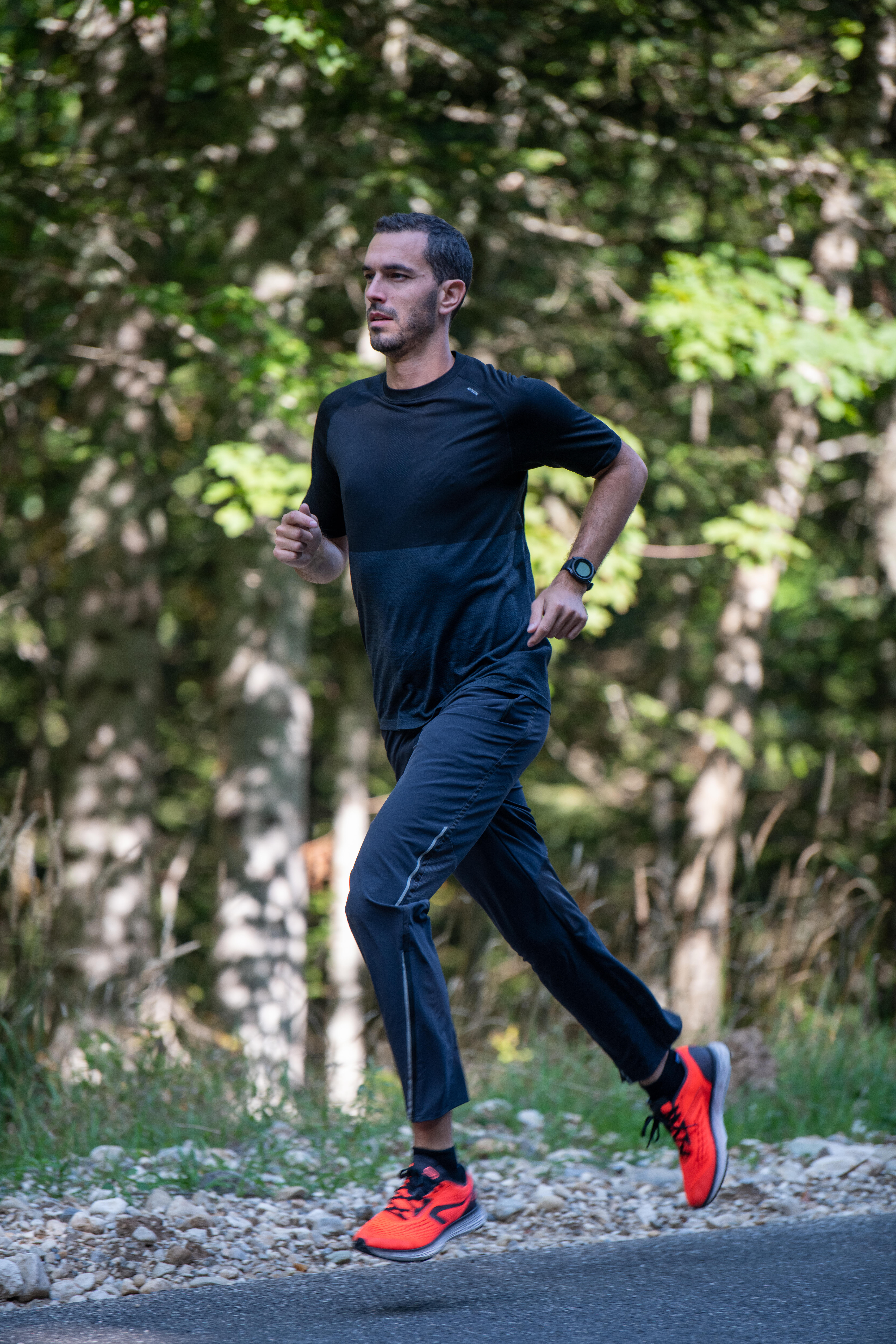 Mens Breathable Running Track Pants  BLACK