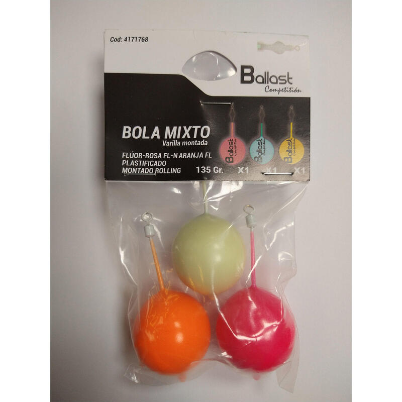 Plomo Bola Varilla Mixto 135-140gr x3