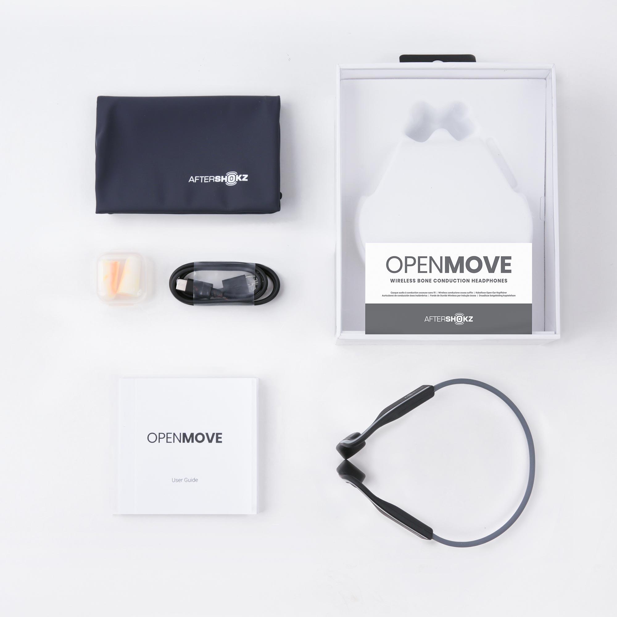 Bone Conduction Headset Aftershokz Bluetooth Open Move - carbon grey