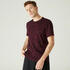 Men Cotton Blend Gym T-shirt Regular fit 500 - Burgundy Print