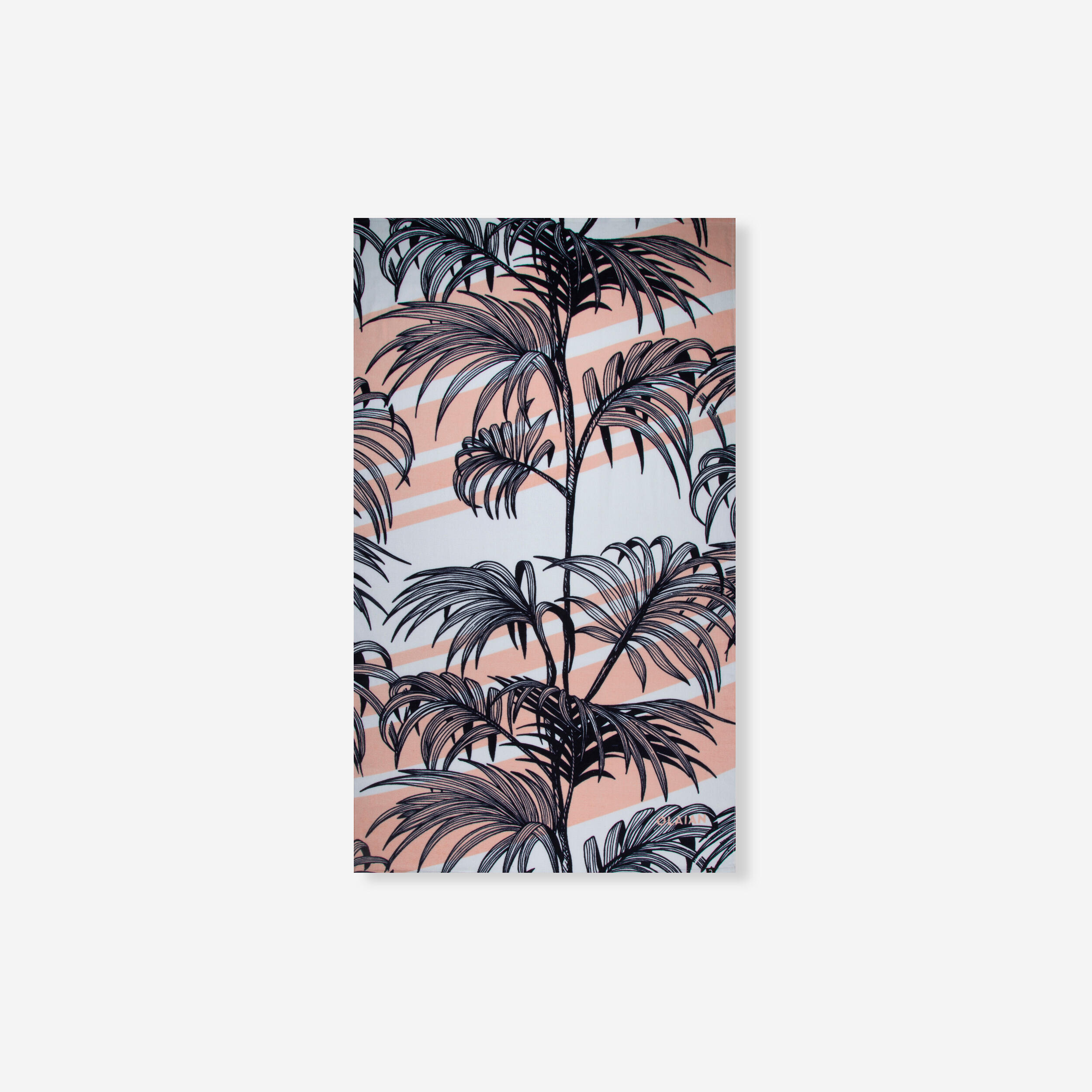 Olaian - Serviette De Plage 145 X 85 Cm - Exofil - Serviette - Surf Bodyboard Ski Nautique - Blanc-noir-rose - Taille Unique - Decathlon