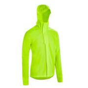 Men's City Cycling Rain Jacket 120 PPE Daily Visibility Certified Neon Yellow