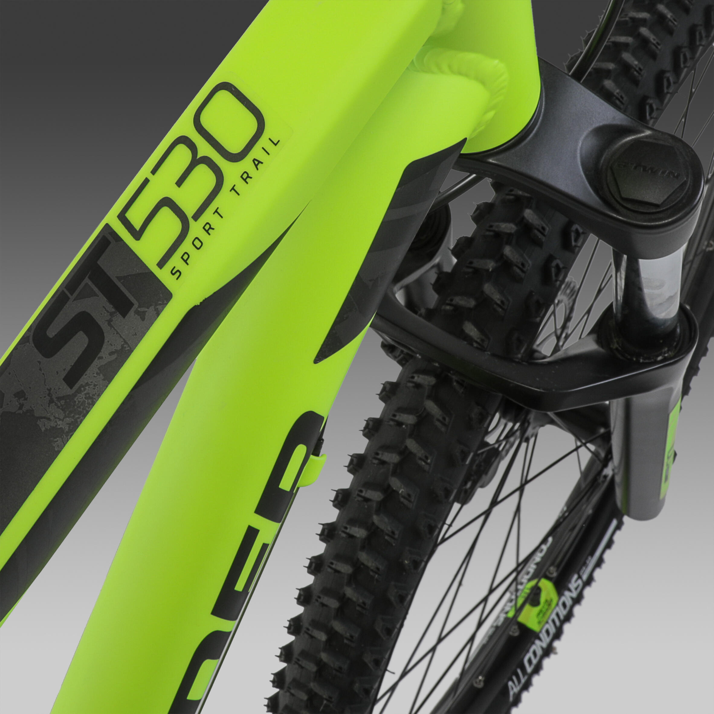 Kalnų dviratis „ST 530“, 27,5 col. ratai, geltonas - Decathlon