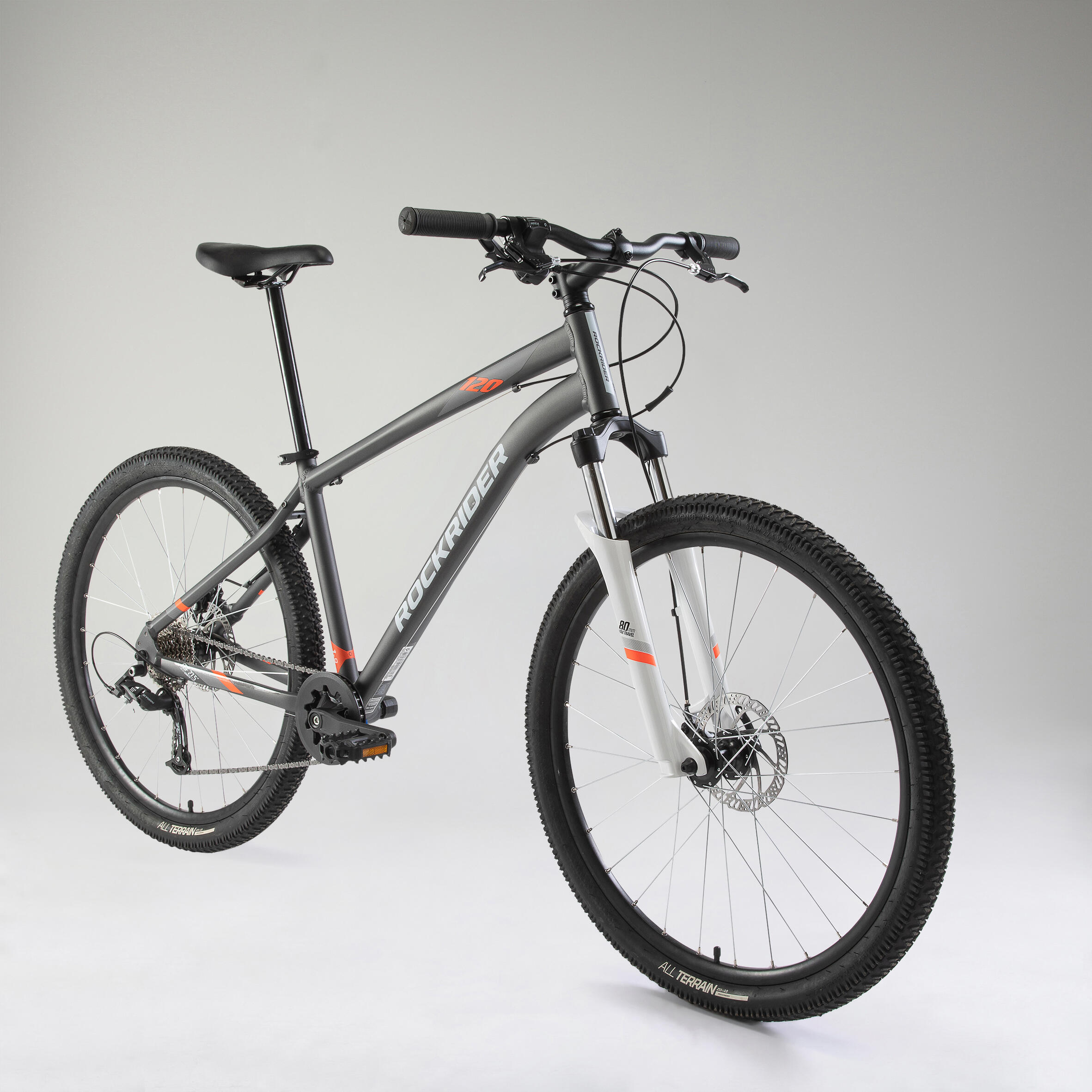 27.5" Mountain Bike - ST 120 Grey/Orange - ROCKRIDER